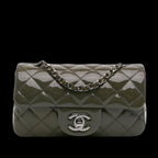 Green Leather Chanel Flap Bag