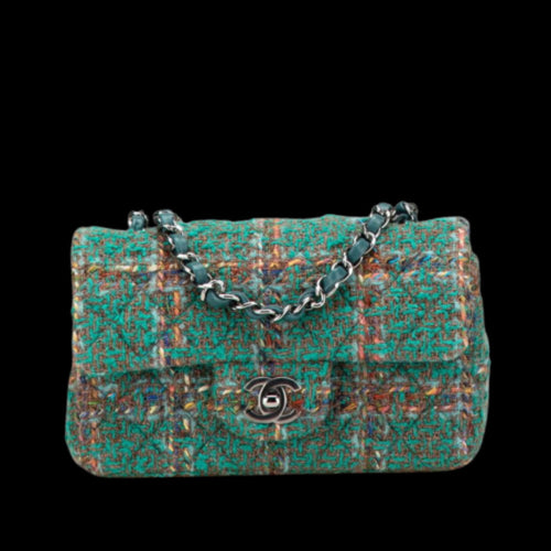 Green Leather Chanel Shoulder Bag