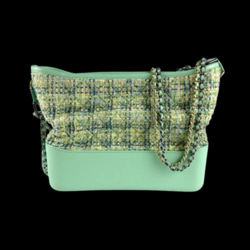 Green Leather Chanel Shoulder Bag