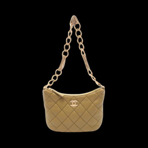 Green Leather Chanel Crossbody Bag