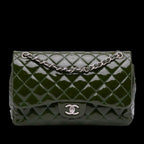 Green Leather Chanel Flap Bag