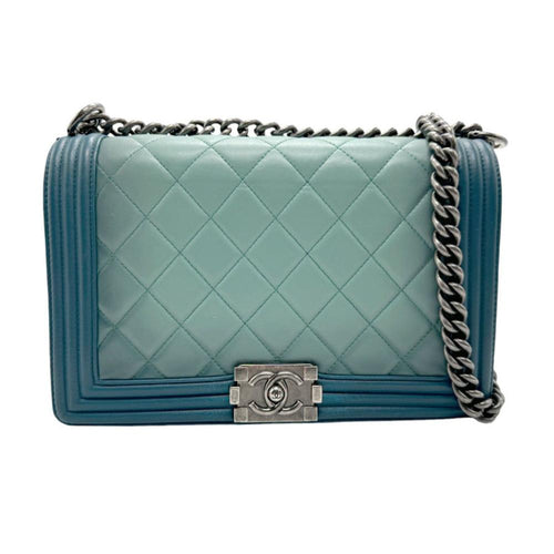 Green Leather Chanel Flap Bag