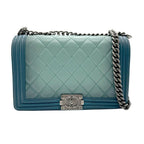 Green Leather Chanel Flap Bag