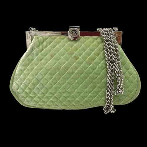 Green Leather Chanel Shoulder Bag
