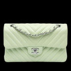 Green Leather Chanel Flap Bag