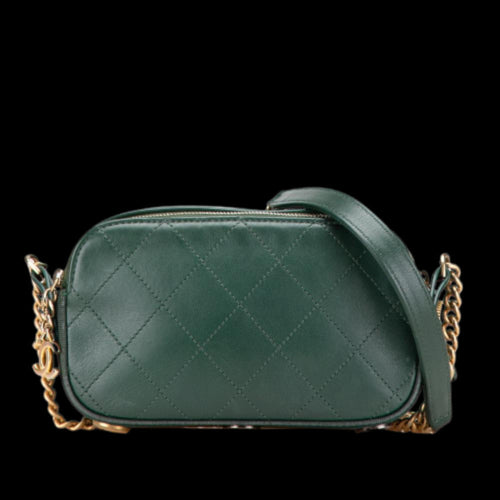 Green Leather Chanel Crossbody Bag