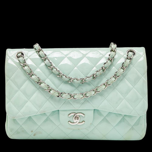 Green Leather Chanel Flap Bag