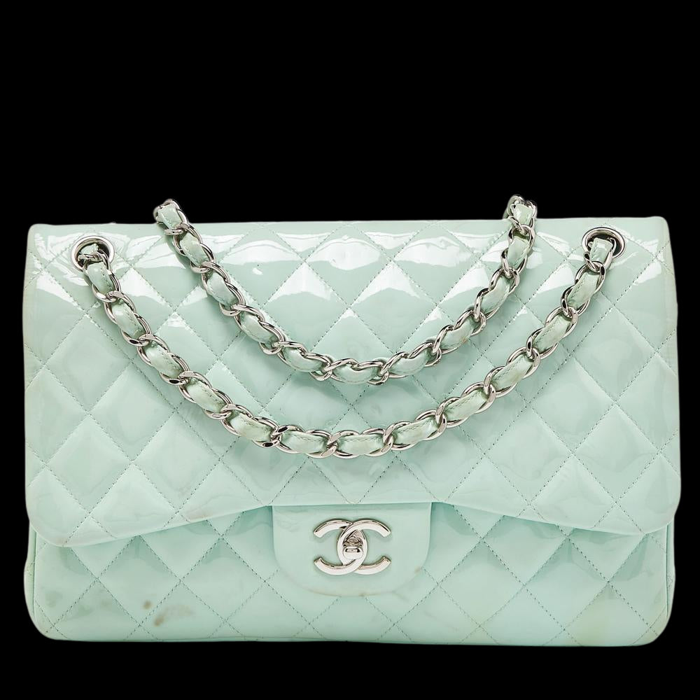 Green Leather Chanel Flap Bag