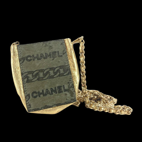 Green Leather Chanel Shoulder Bag