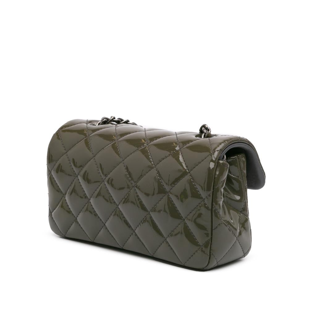 Green Leather Chanel Flap Bag