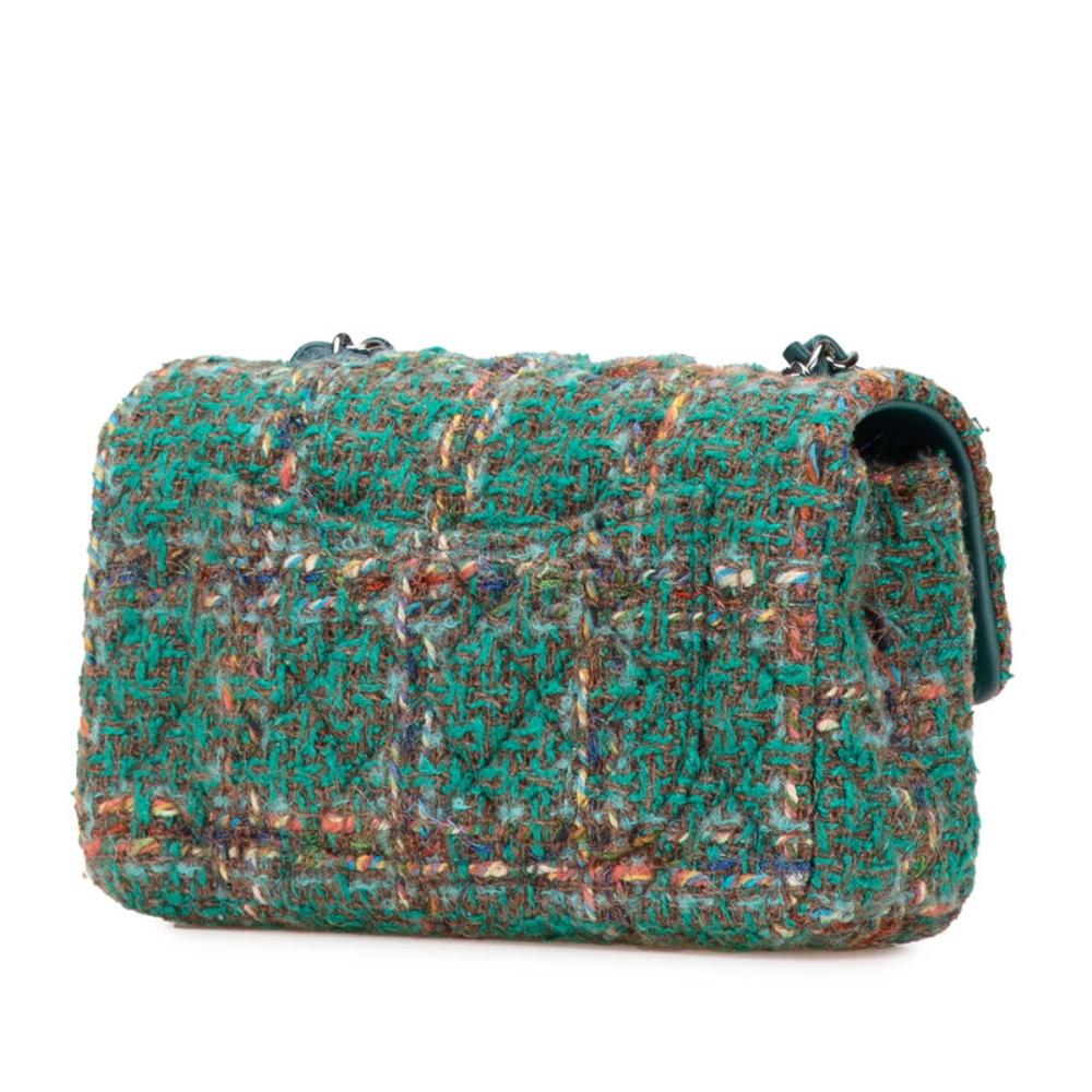 Green Leather Chanel Shoulder Bag