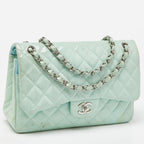 Green Leather Chanel Flap Bag