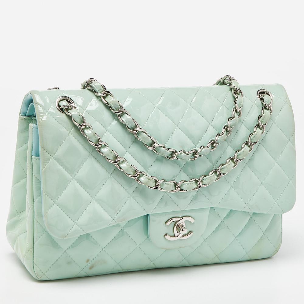 Green Leather Chanel Flap Bag