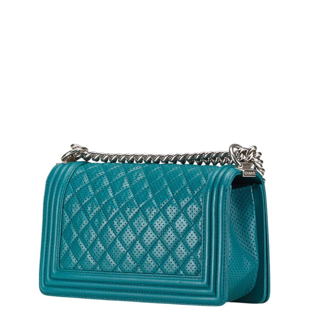 Green Leather Chanel Shoulder Bag