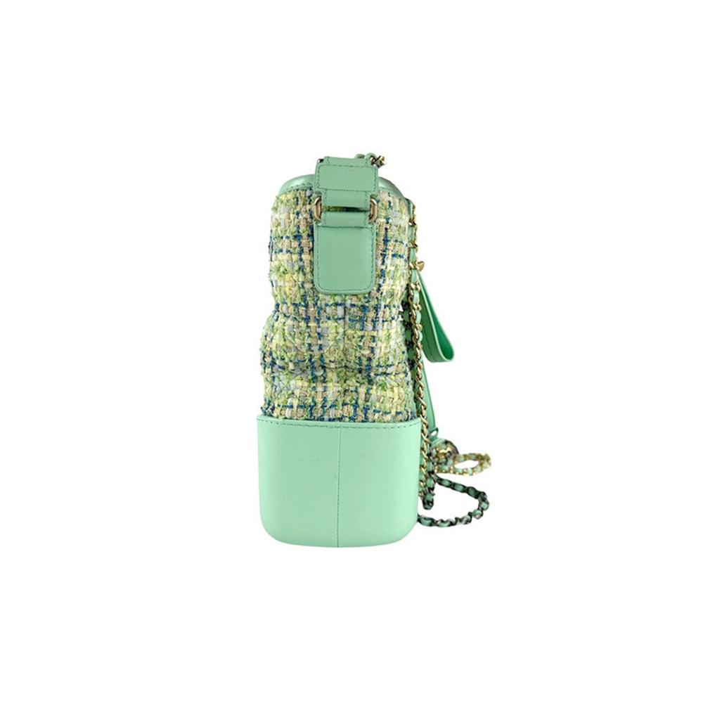 Green Leather Chanel Shoulder Bag