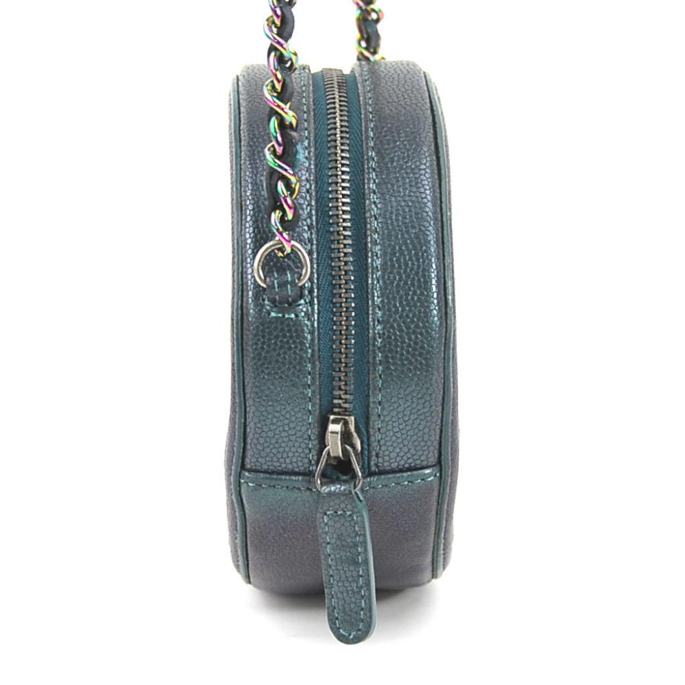 Green Leather Chanel Shoulder Bag