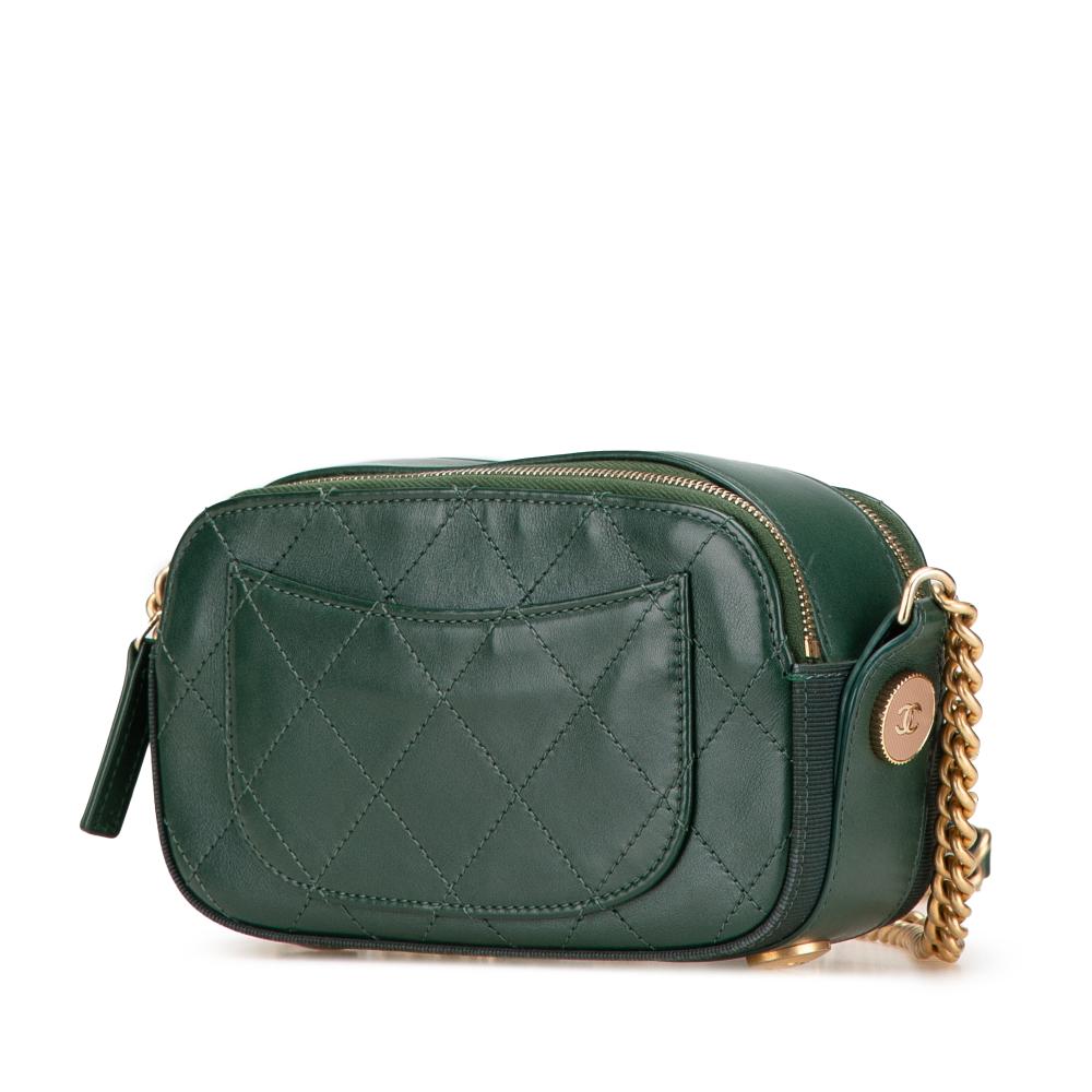 Green Leather Chanel Crossbody Bag