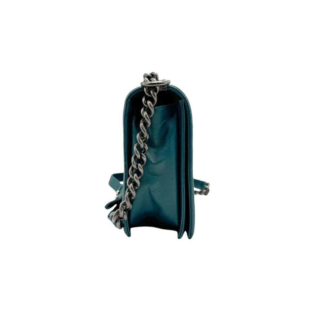 Green Leather Chanel Flap Bag