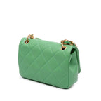 Green Leather Chanel Flap Bag