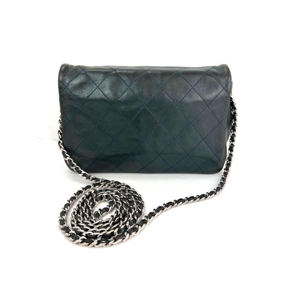 Green Leather Chanel Wallet On Chain