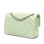 Green Leather Chanel Flap Bag