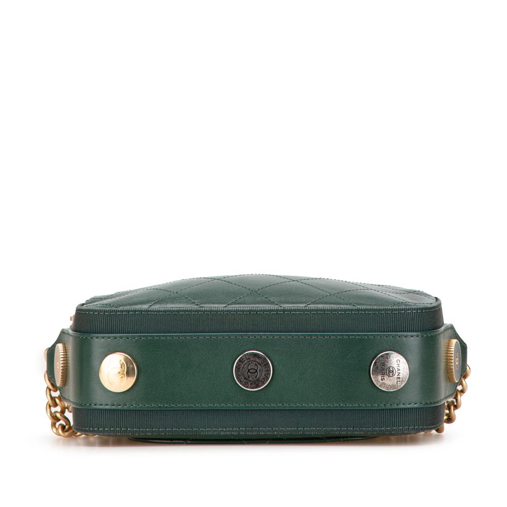 Green Leather Chanel Crossbody Bag