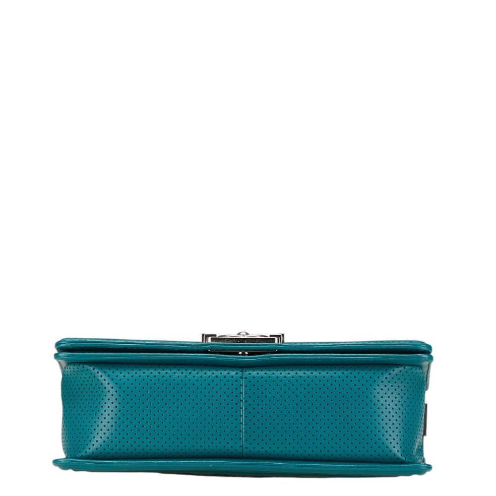 Green Leather Chanel Shoulder Bag