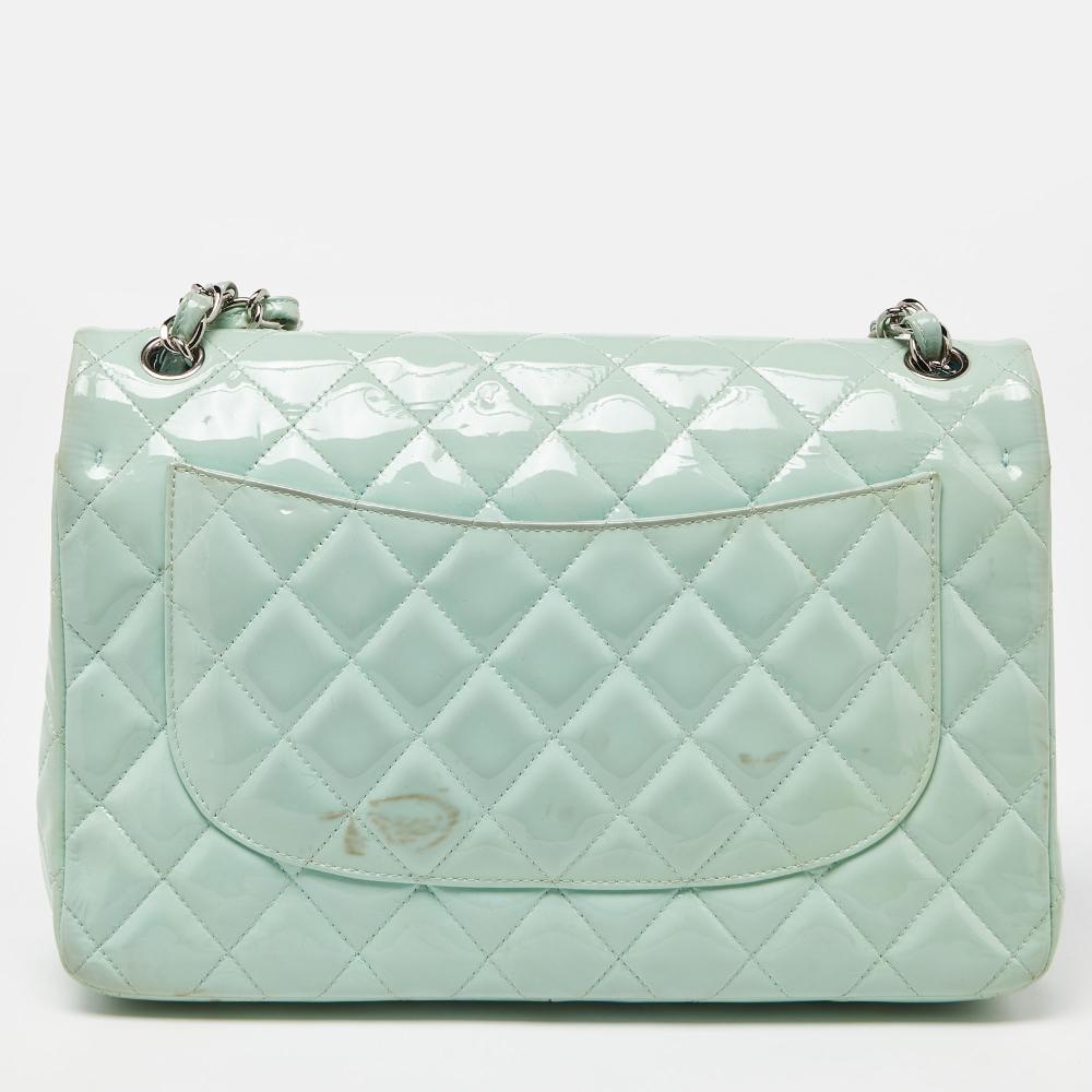 Green Leather Chanel Flap Bag
