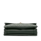 Green Leather Chanel Shoulder Bag