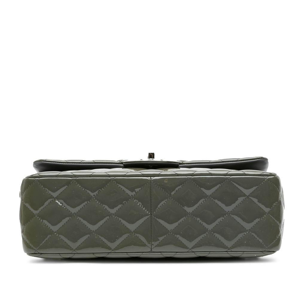 Green Leather Chanel Flap Bag