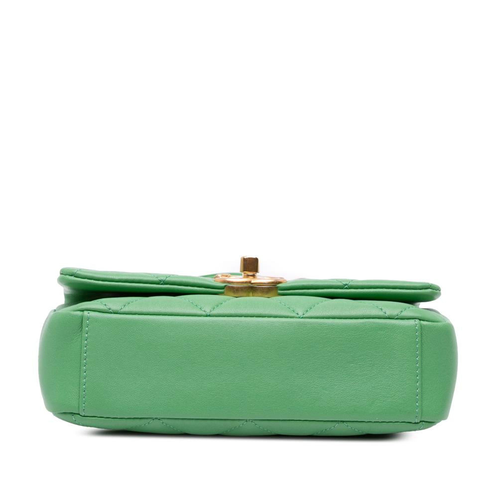 Green Leather Chanel Flap Bag