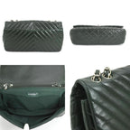 Green Leather Chanel Shoulder Bag