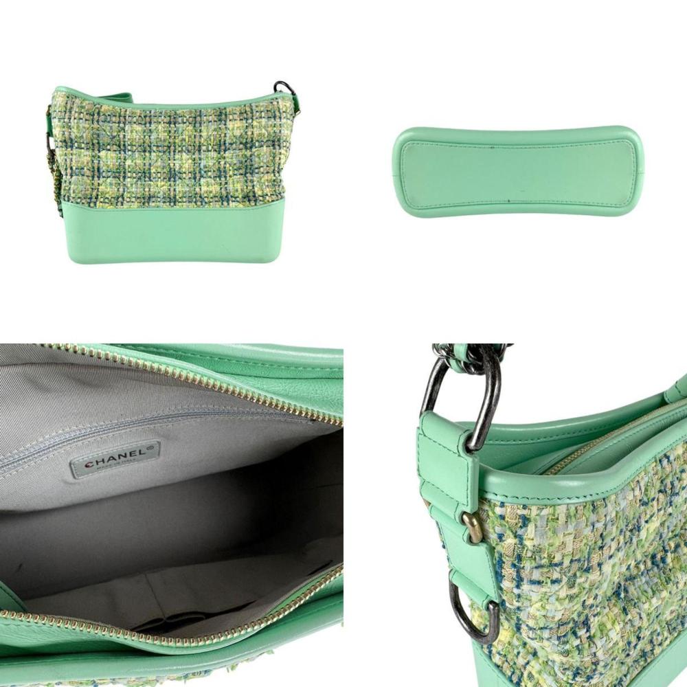 Green Leather Chanel Shoulder Bag