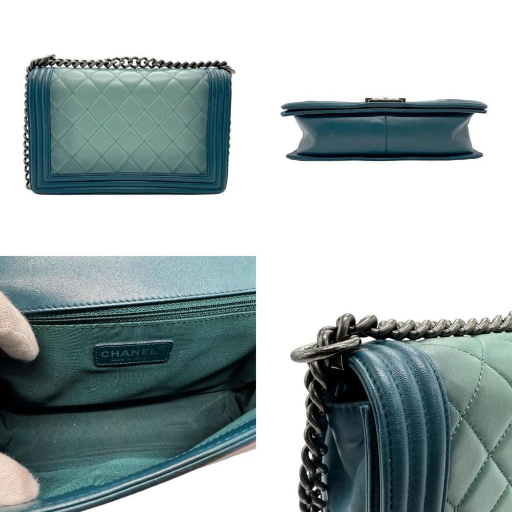 Green Leather Chanel Flap Bag
