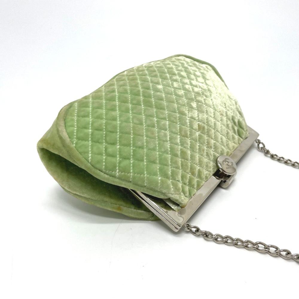 Green Leather Chanel Shoulder Bag