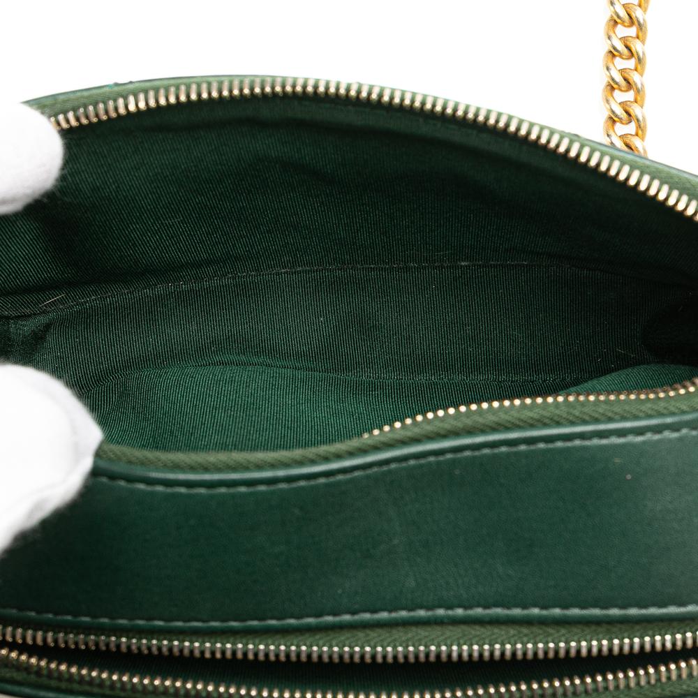 Green Leather Chanel Crossbody Bag
