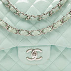 Green Leather Chanel Flap Bag