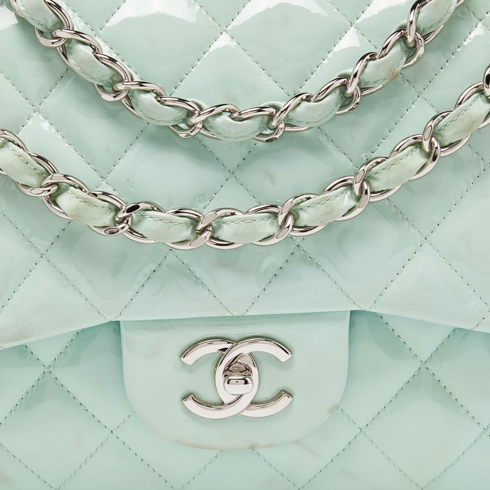 Green Leather Chanel Flap Bag