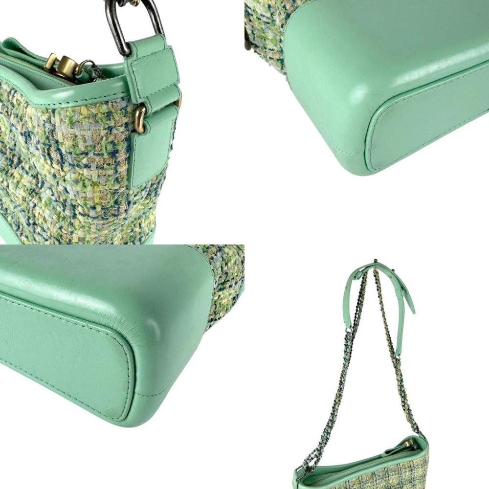 Green Leather Chanel Shoulder Bag