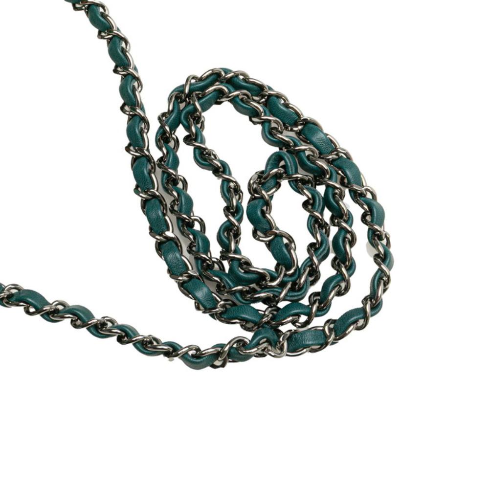 Green Leather Chanel Shoulder Bag