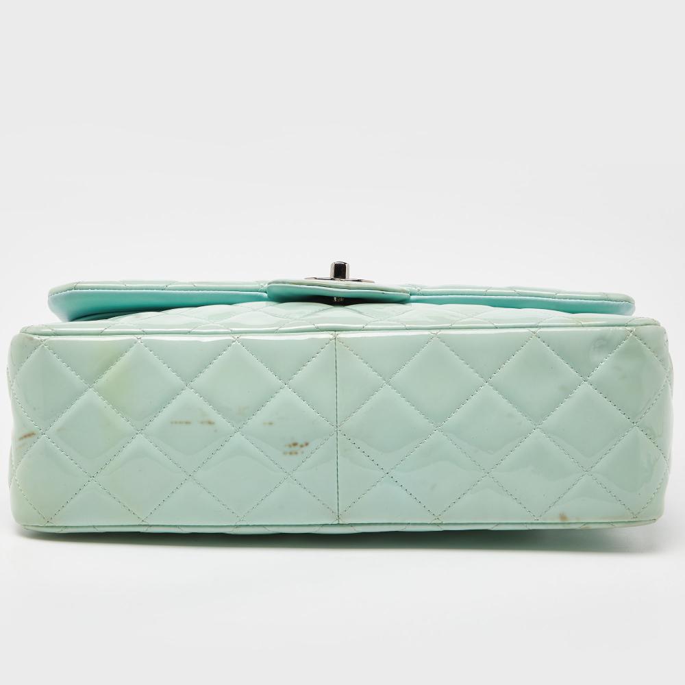 Green Leather Chanel Flap Bag