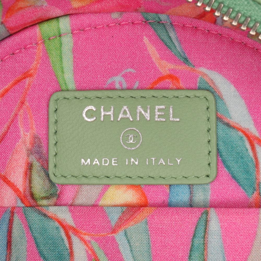 Green Leather Chanel Crossbody Bag