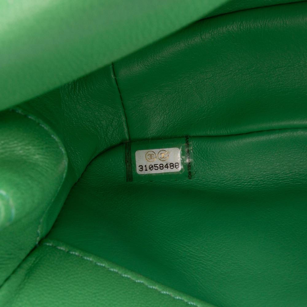 Green Leather Chanel Flap Bag