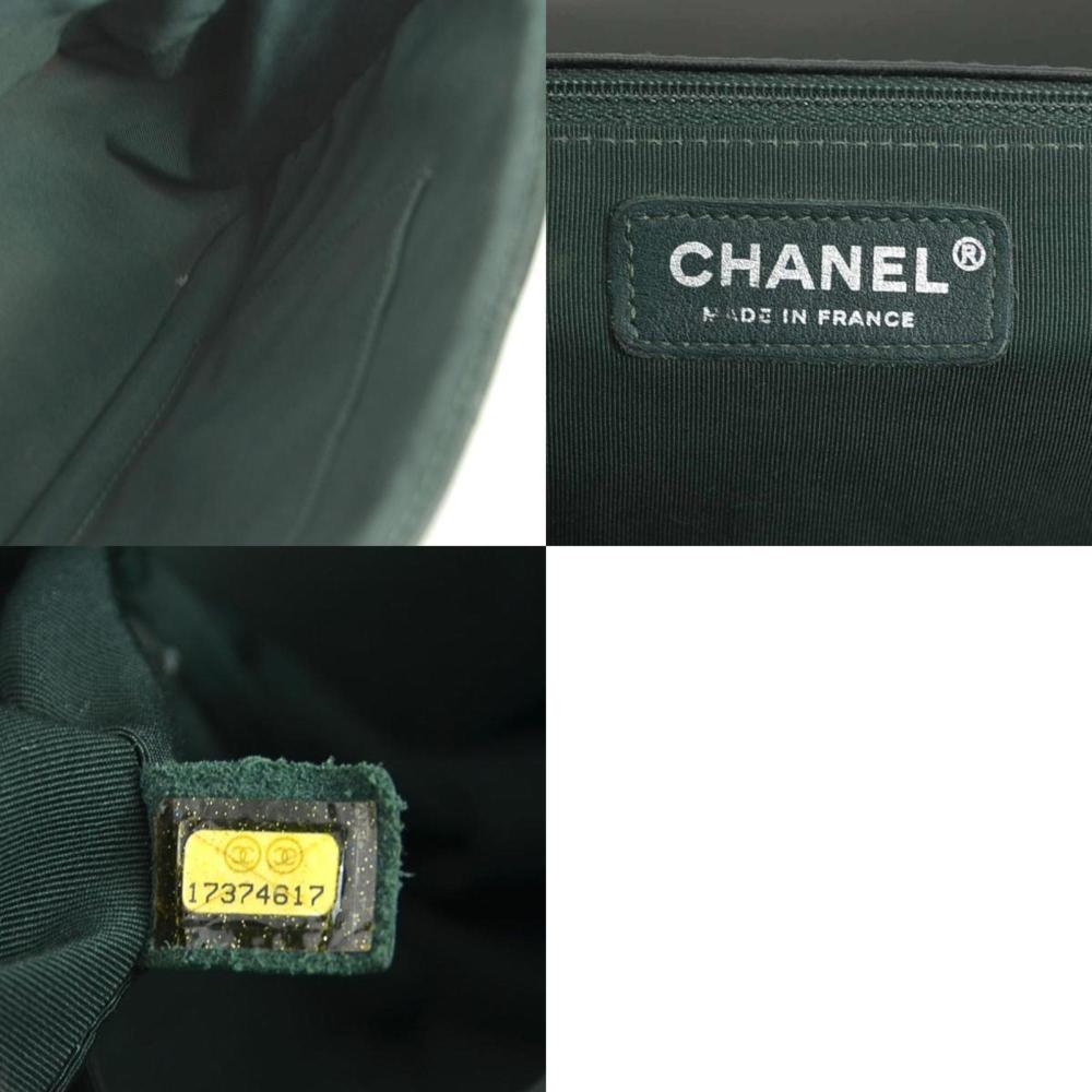 Green Leather Chanel Shoulder Bag