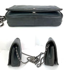 Green Leather Chanel Wallet On Chain