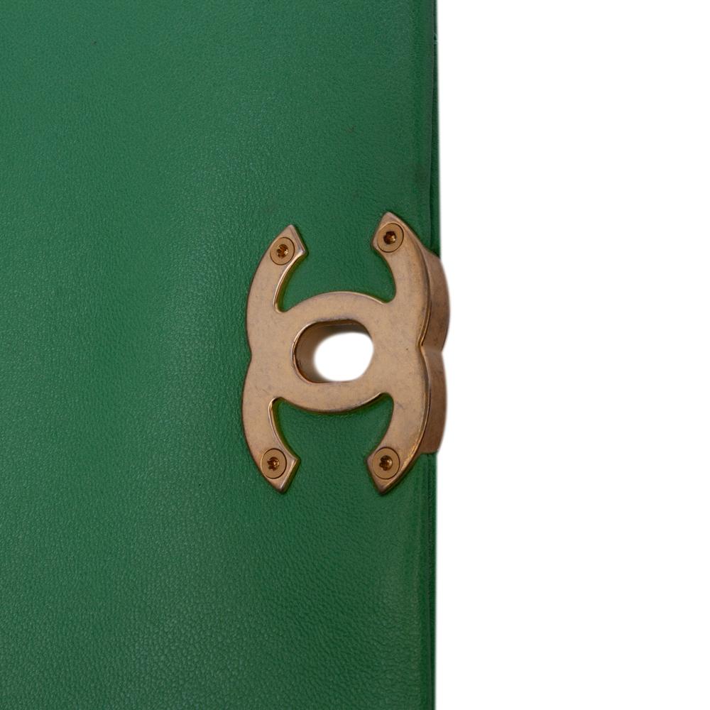 Green Leather Chanel Flap Bag
