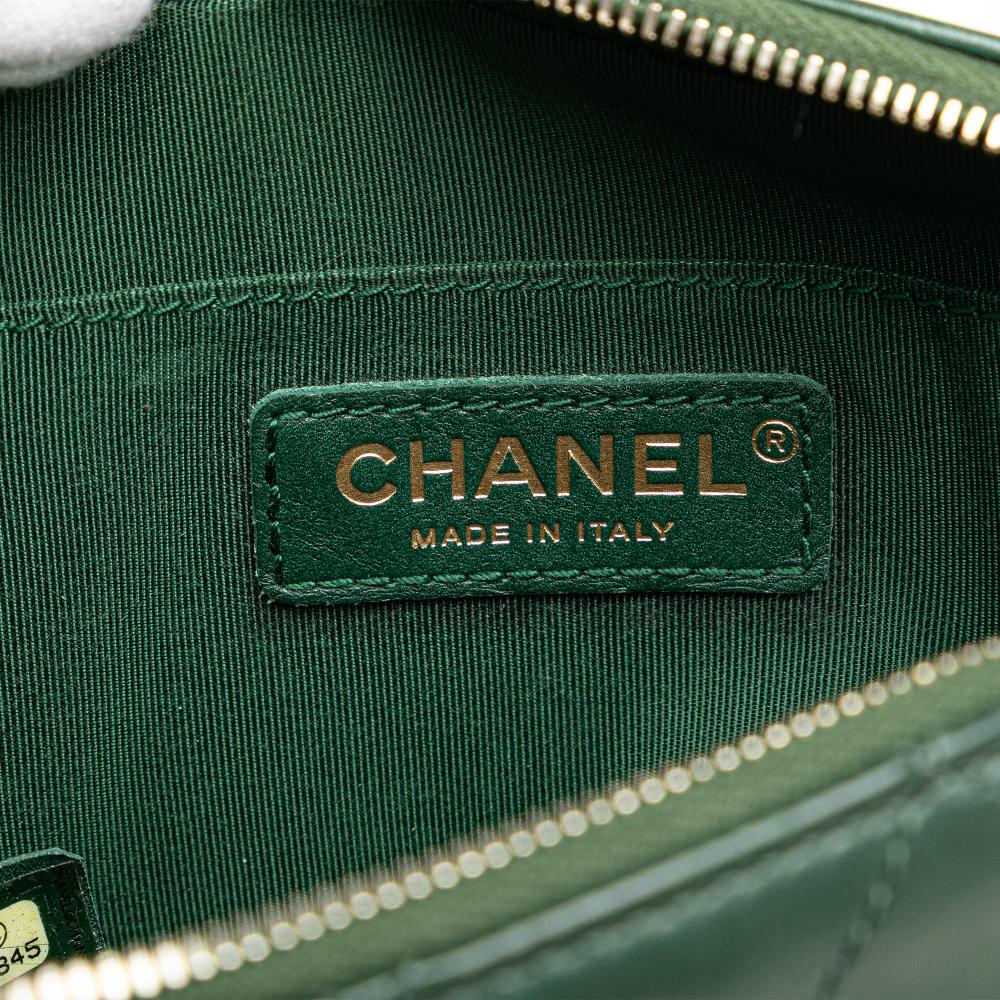 Green Leather Chanel Crossbody Bag