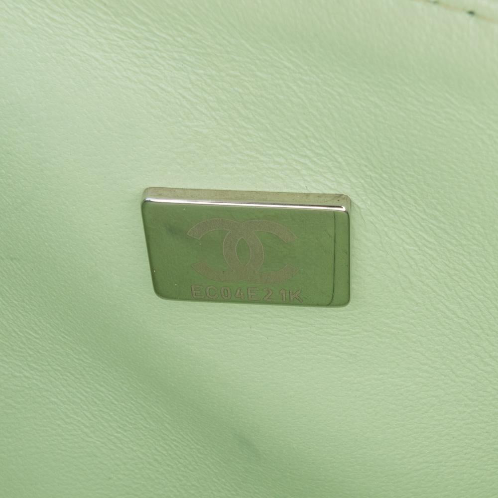 Green Leather Chanel Flap Bag