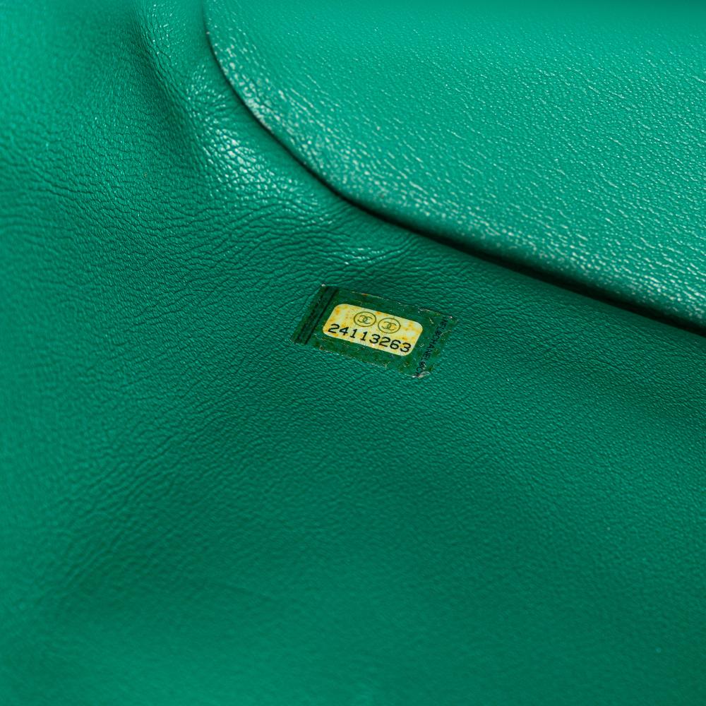 Green Leather Chanel Flap Bag