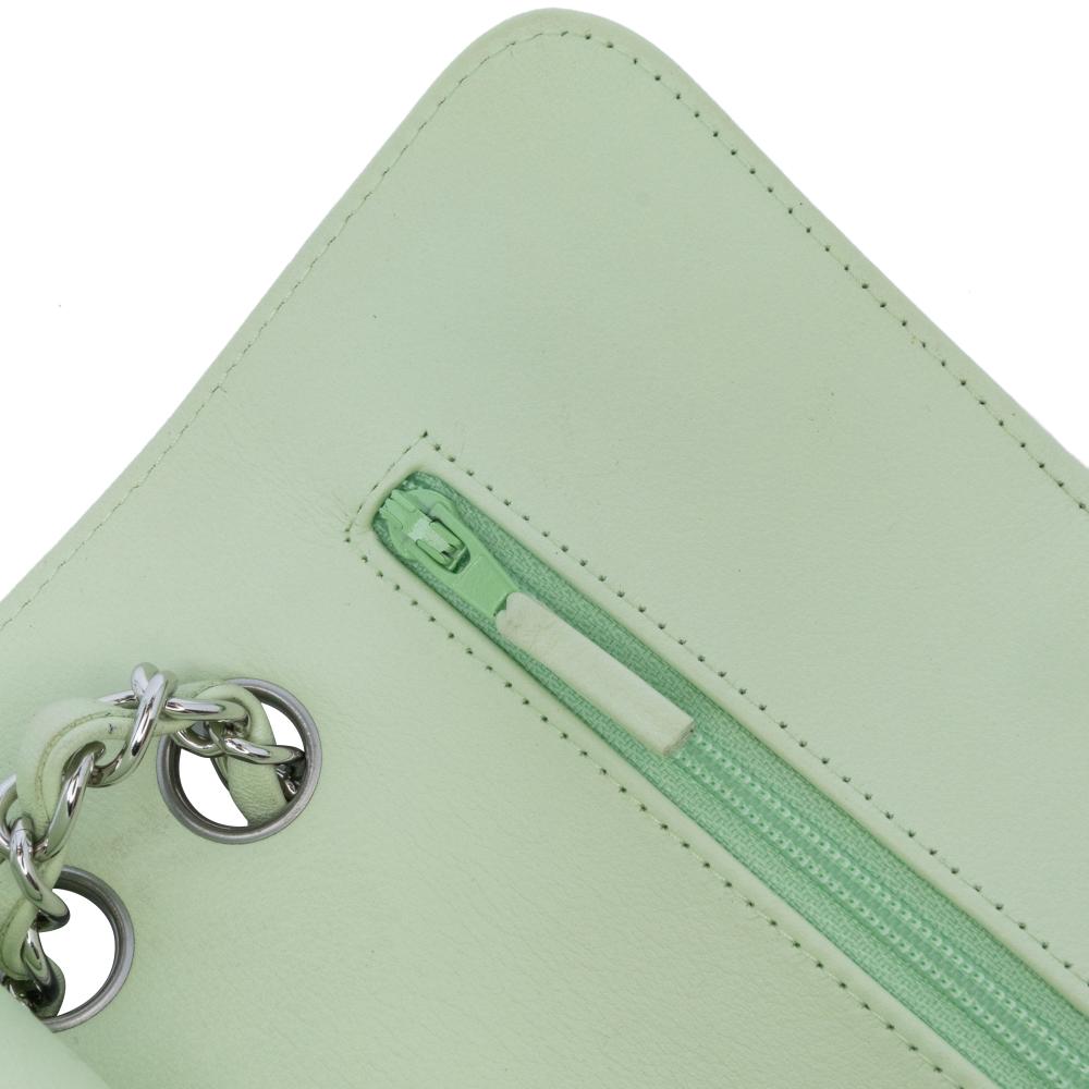 Green Leather Chanel Flap Bag